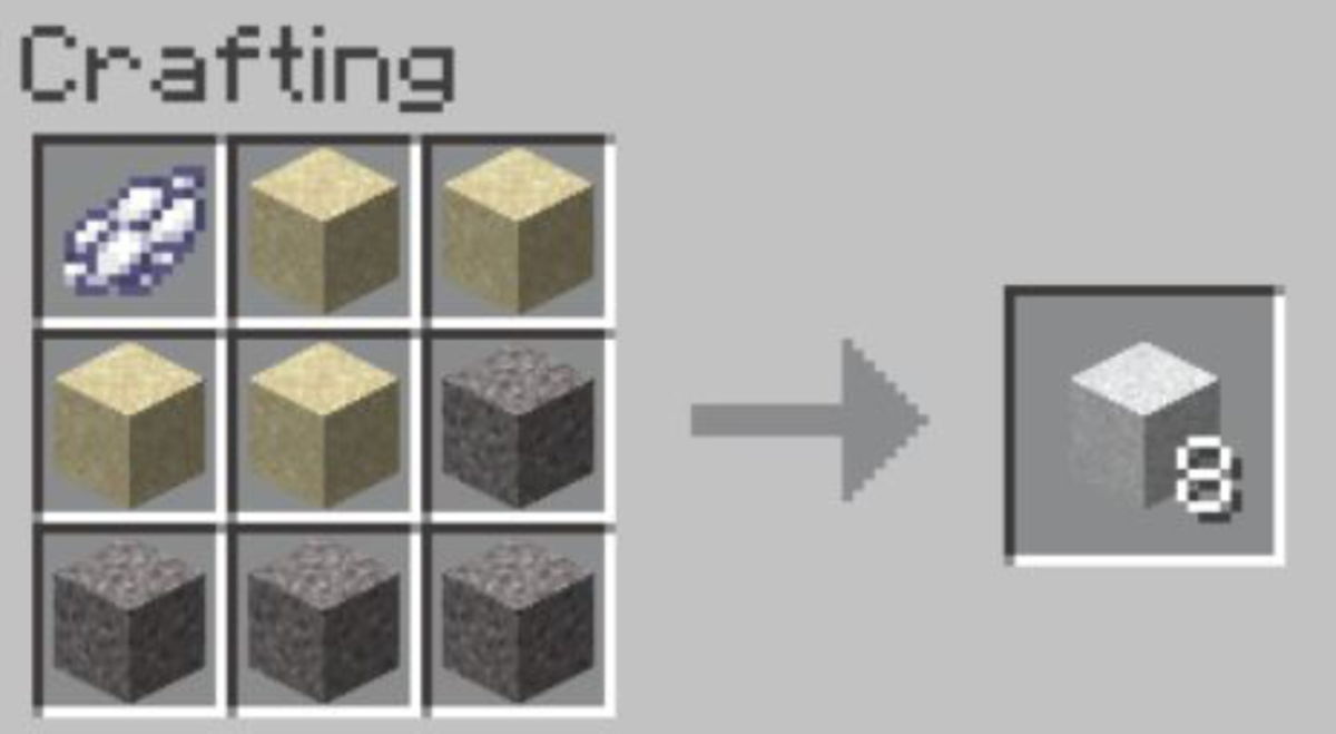 Receta para hacer hormigón en Minecraft