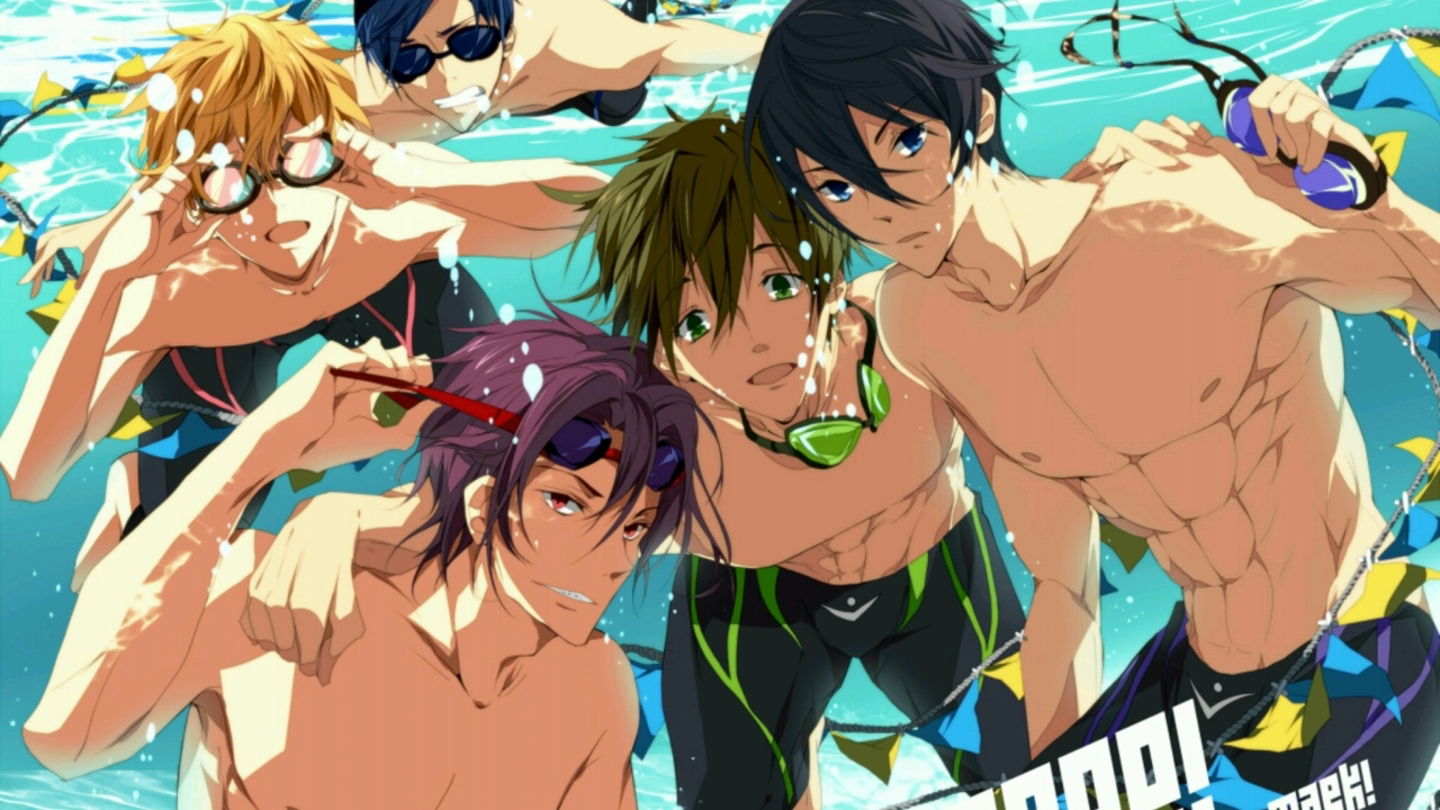 Free! y los amigos que compiten en el agua